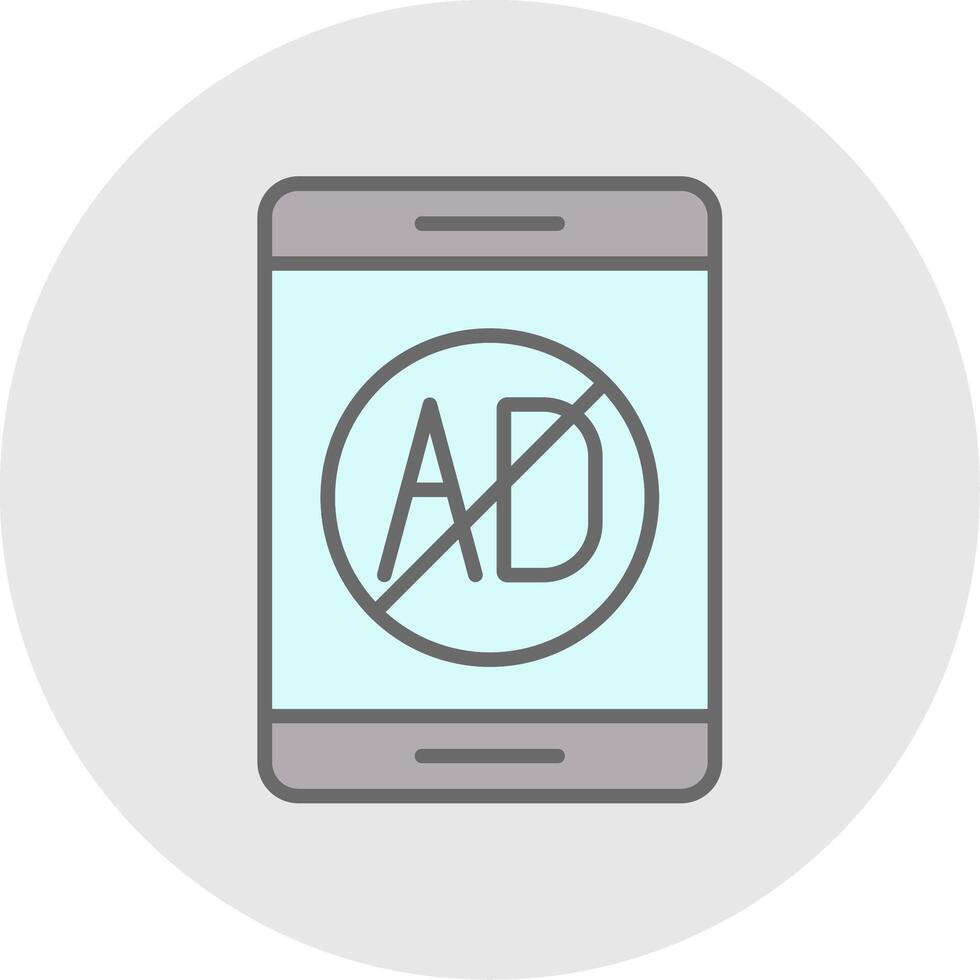Ad Blocker Line Filled Light Icon vector