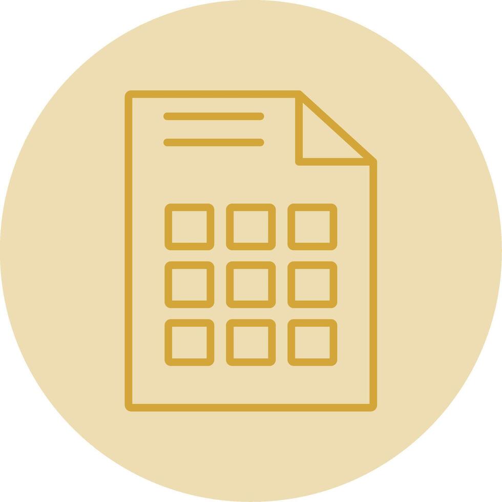 Grid Line Yellow Circle Icon vector