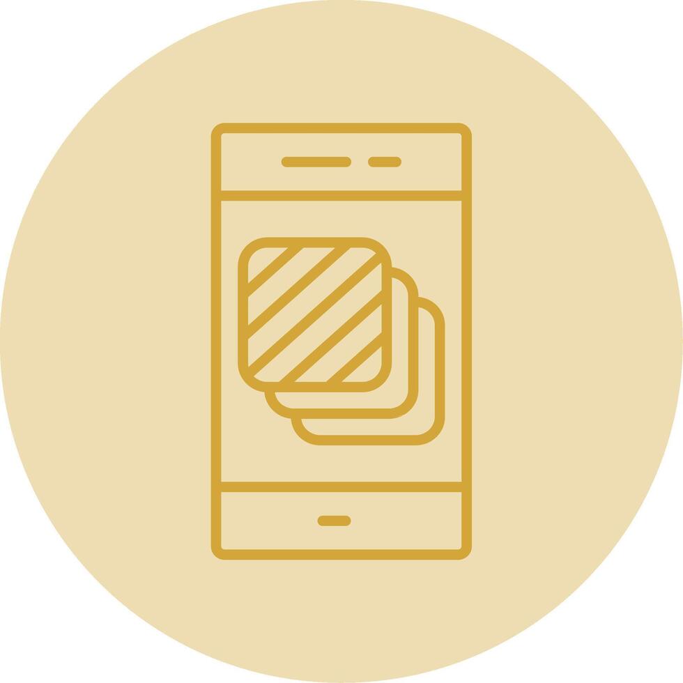 Layers Line Yellow Circle Icon vector