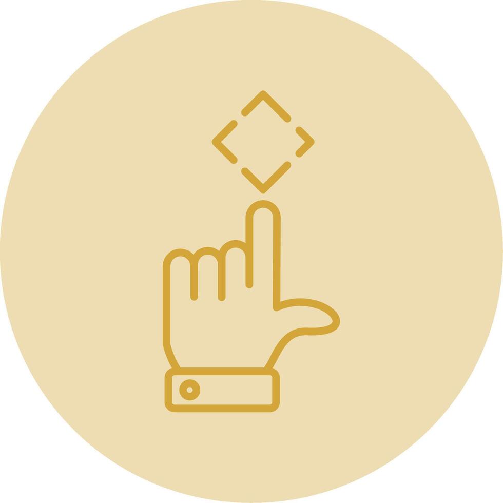 Gestures Line Yellow Circle Icon vector