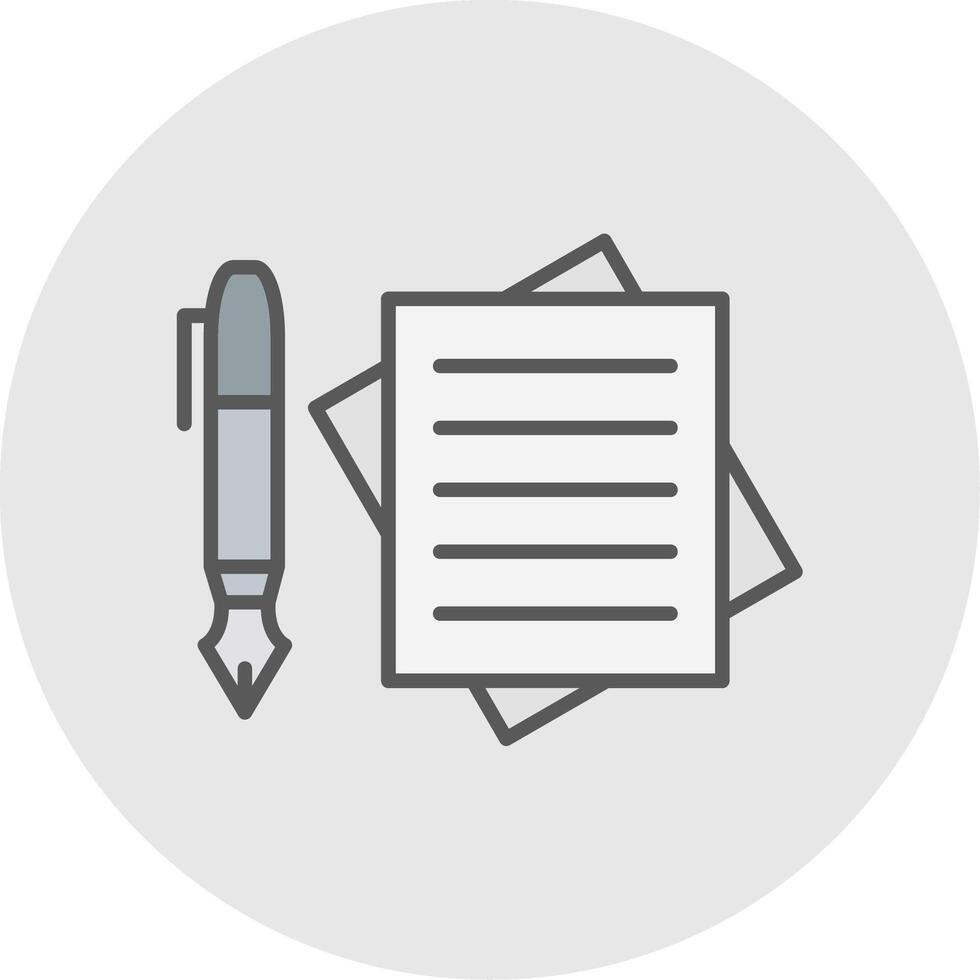 Notes Line Filled Light Icon vector