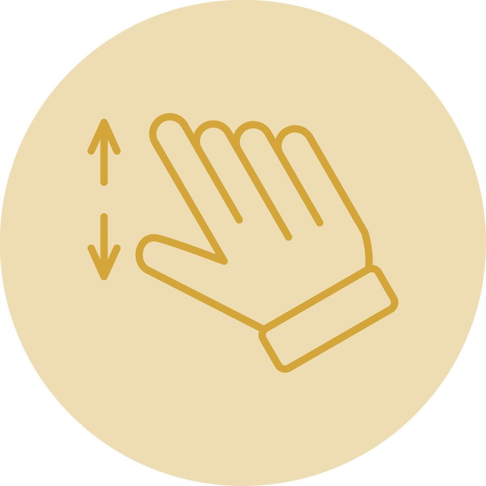 Two Fingers Zoom Line Yellow Circle Icon vector