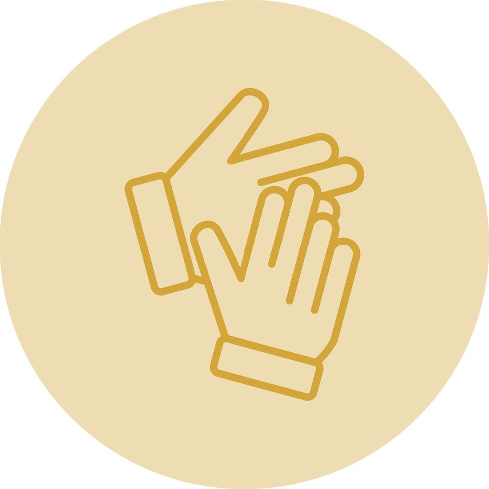 Clapping Line Yellow Circle Icon vector