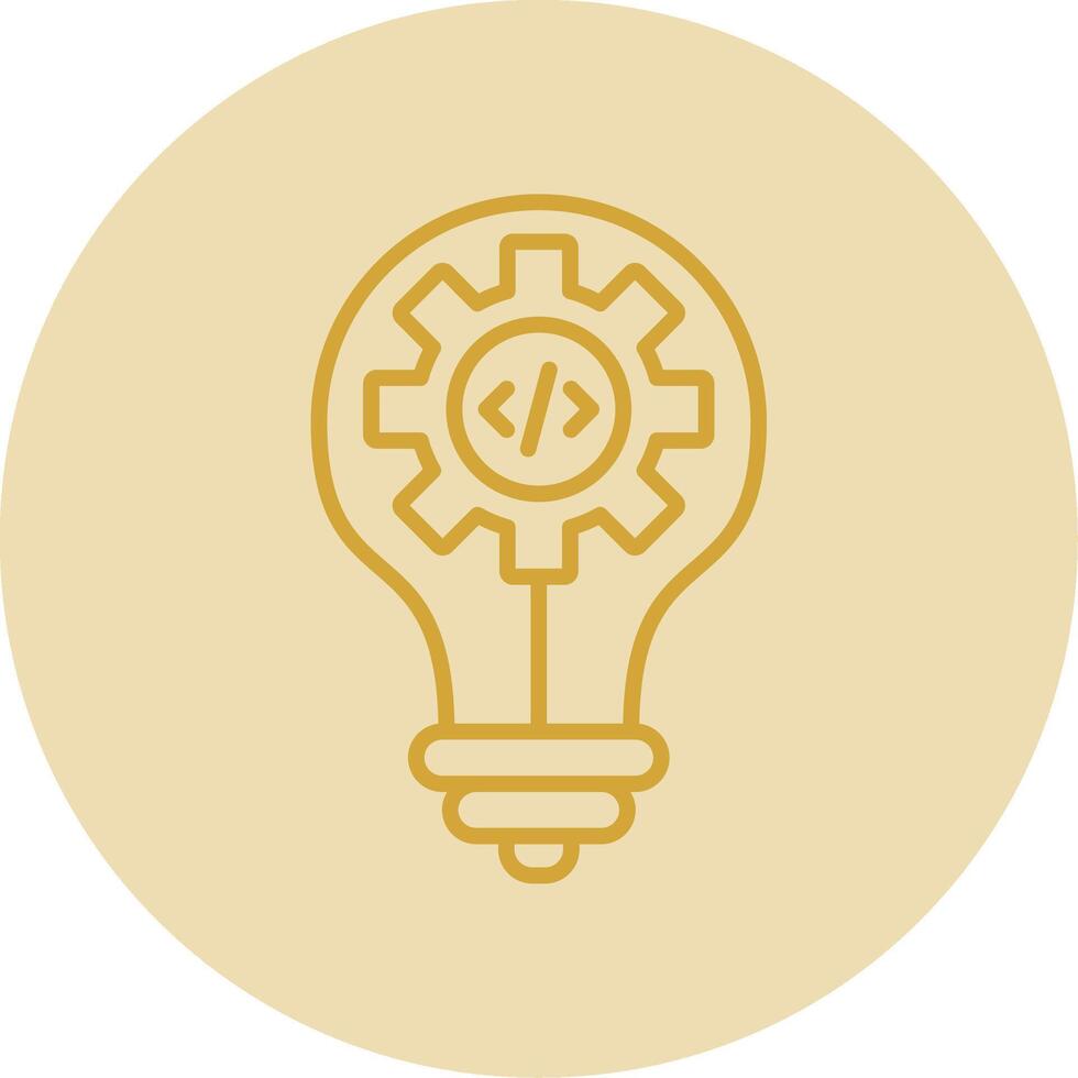 Idea Line Yellow Circle Icon vector