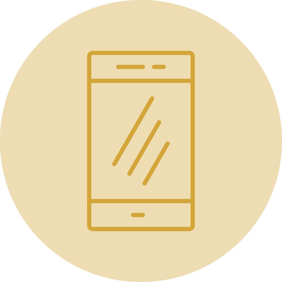 Smartphone Line Yellow Circle Icon vector