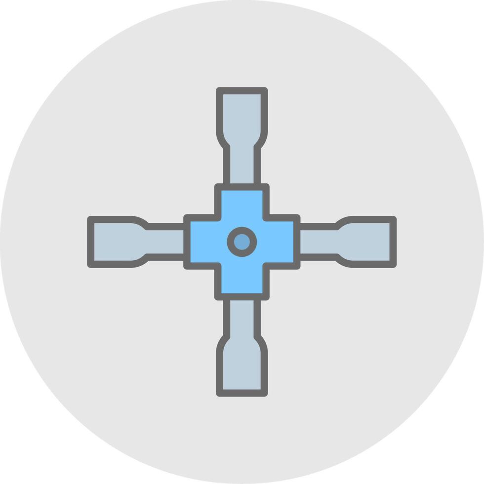 Lug Wrench Line Filled Light Icon vector