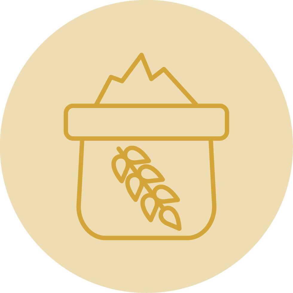 Flour Line Yellow Circle Icon vector