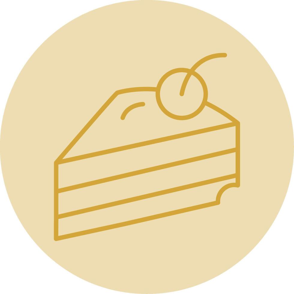 Pastry Line Yellow Circle Icon vector