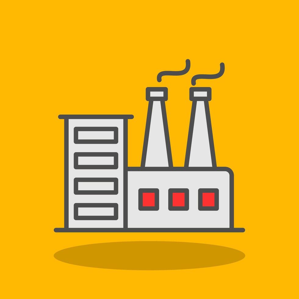 Power Plant Filled Shadow Icon vector