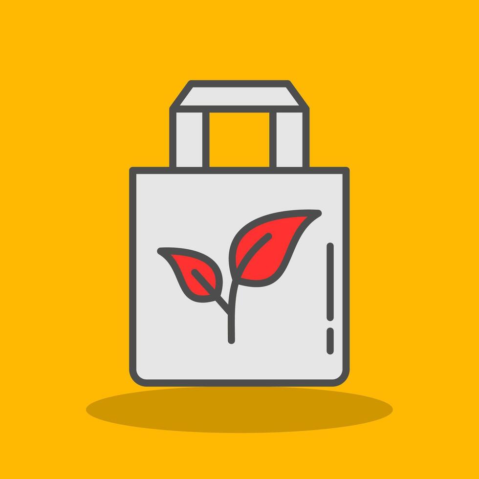 Eco Bag Filled Shadow Icon vector
