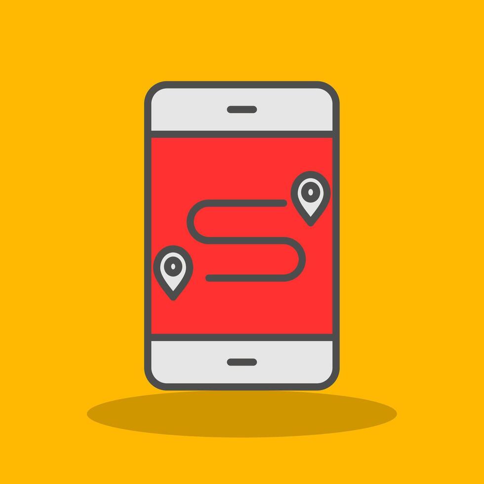 GpS Filled Shadow Icon vector