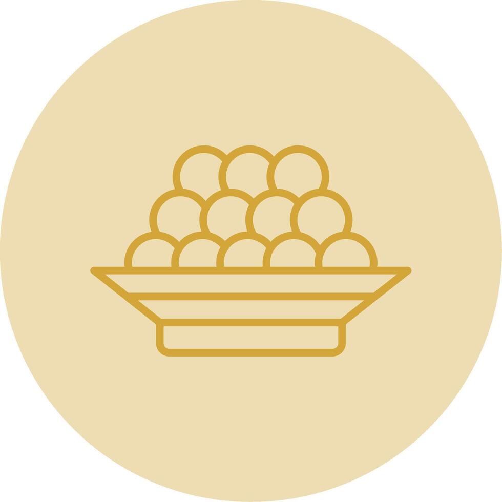 Caviar Line Yellow Circle Icon vector