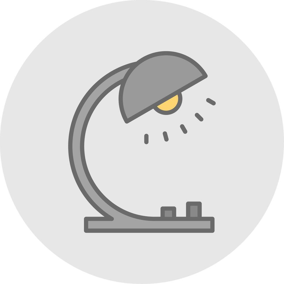 Desk Lamp Line Filled Light Icon vector