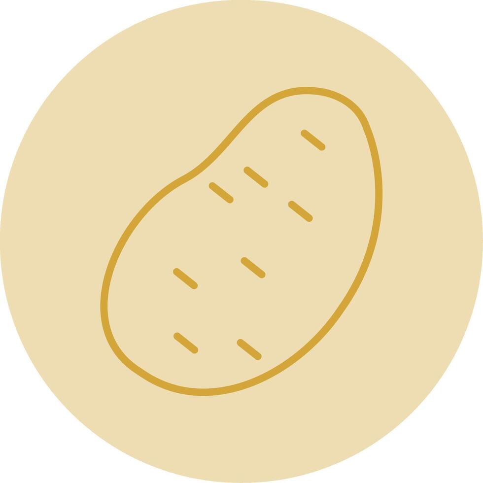 Potato Line Yellow Circle Icon vector