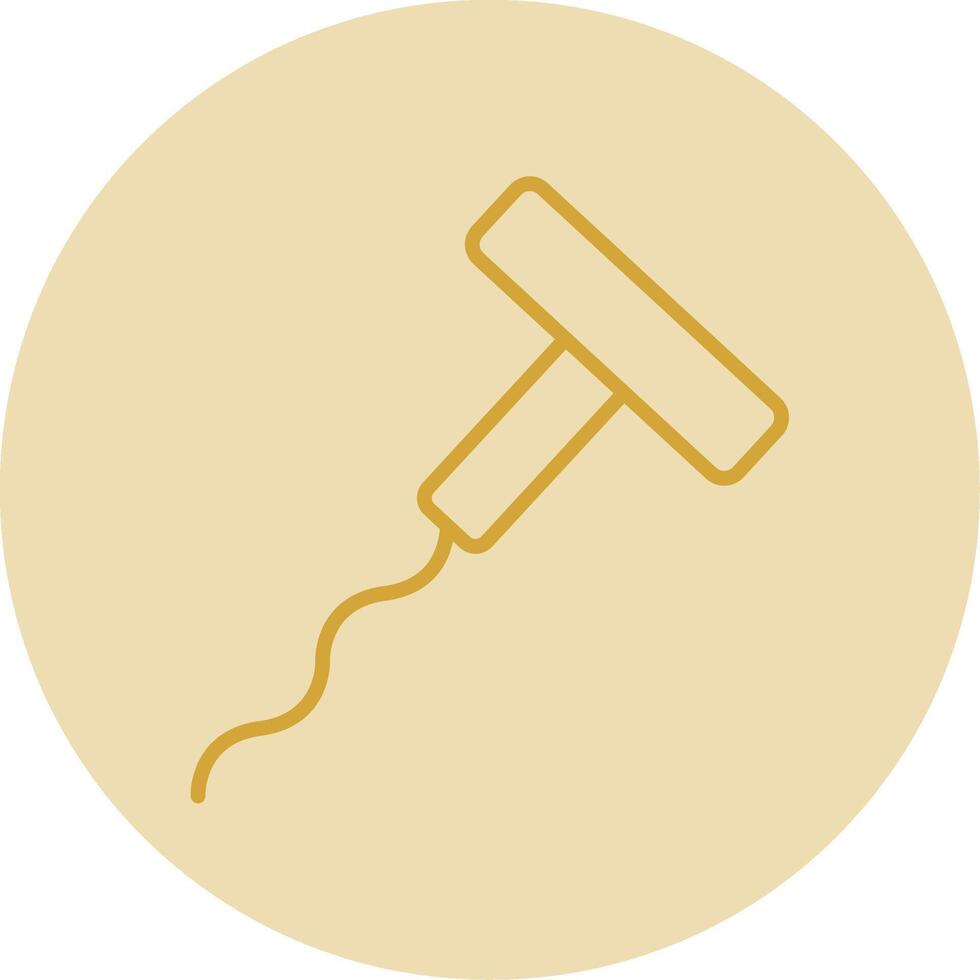 Corkscrew Line Yellow Circle Icon vector