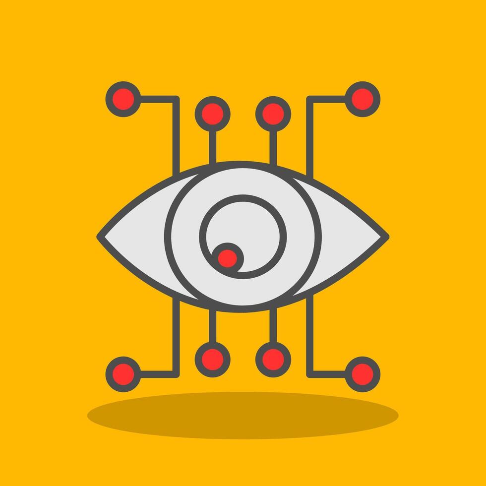 Eye Recognition Filled Shadow Icon vector
