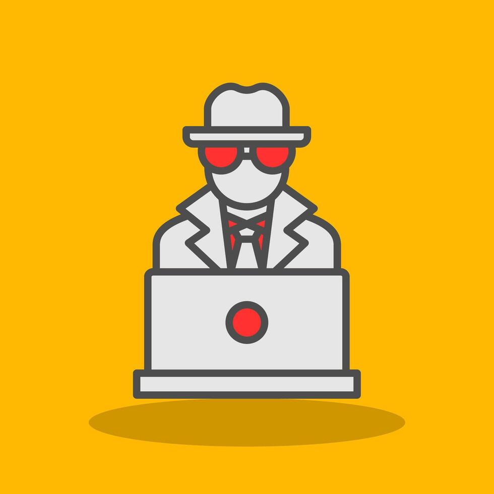 spyware Filled Shadow Icon vector