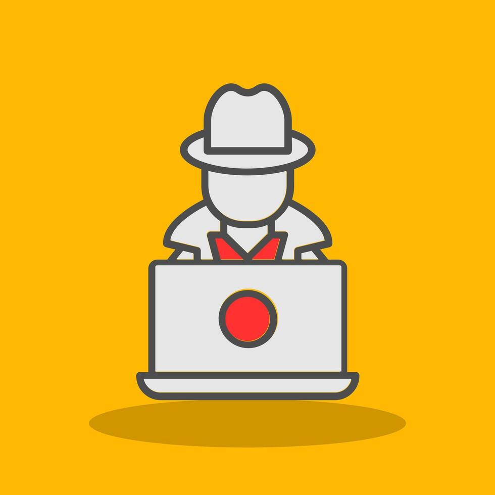 Hacker Filled Shadow Icon vector