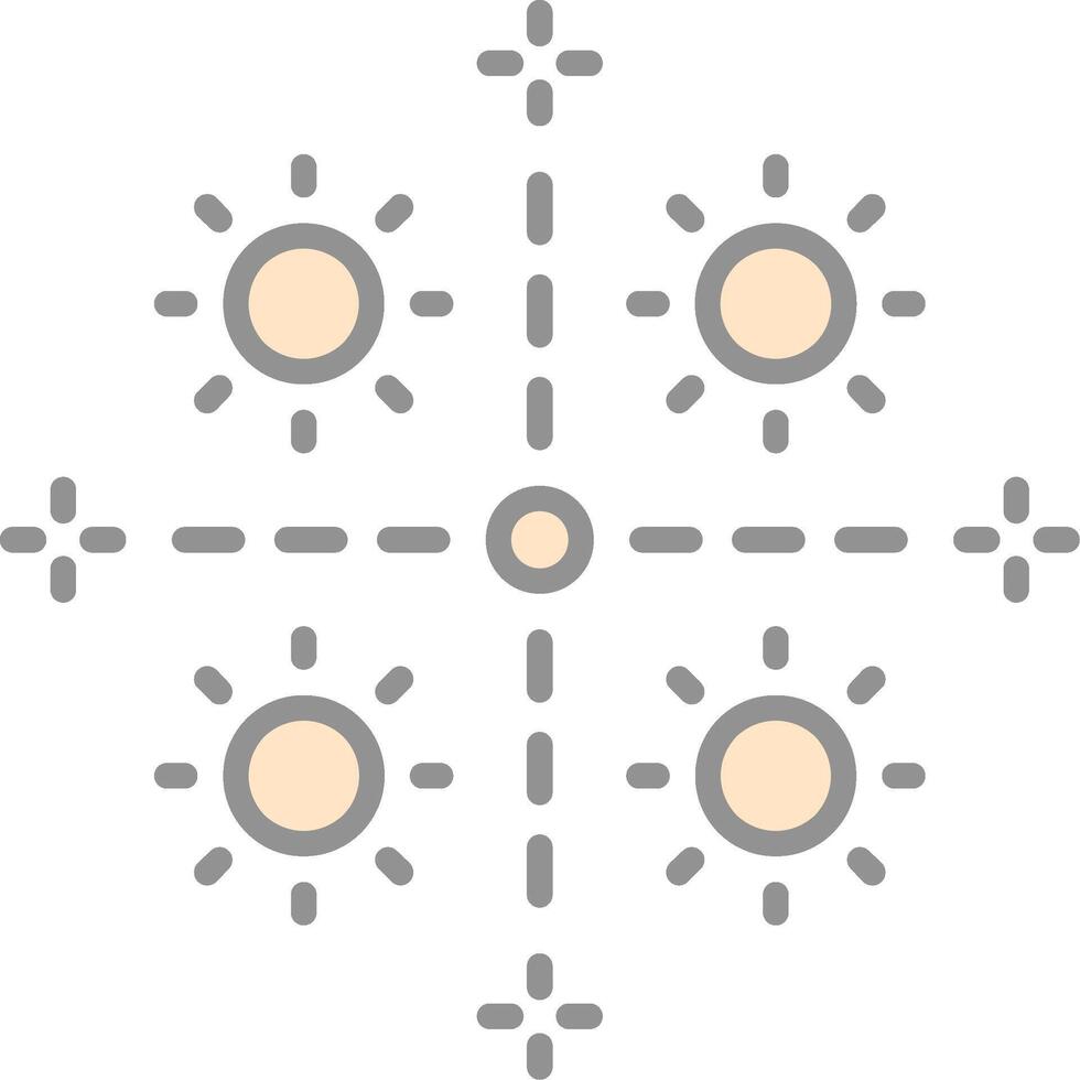 Firework Line Filled Light Icon vector