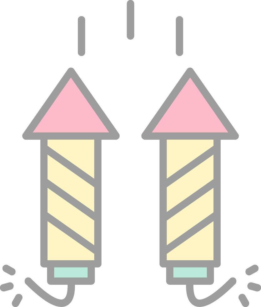 Firework Line Filled Light Icon vector