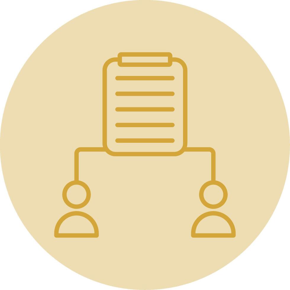 Clipboard Line Yellow Circle Icon vector