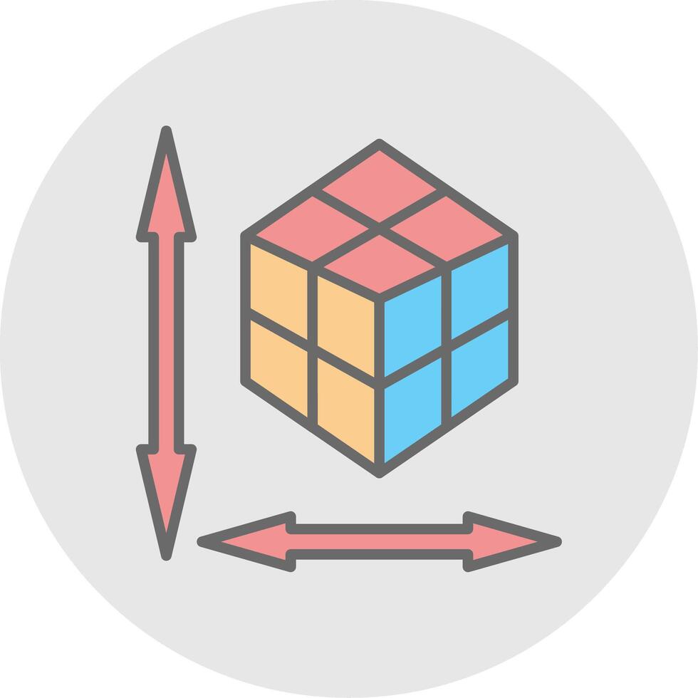 Rubik Line Filled Light Icon vector