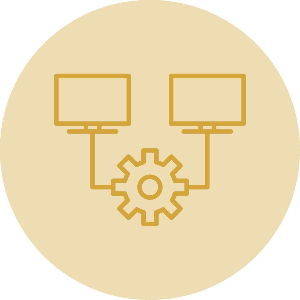 Multitask Line Yellow Circle Icon vector