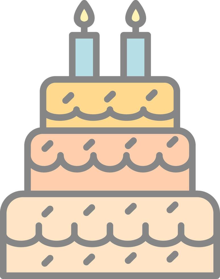 Cake Line Filled Light Icon vector