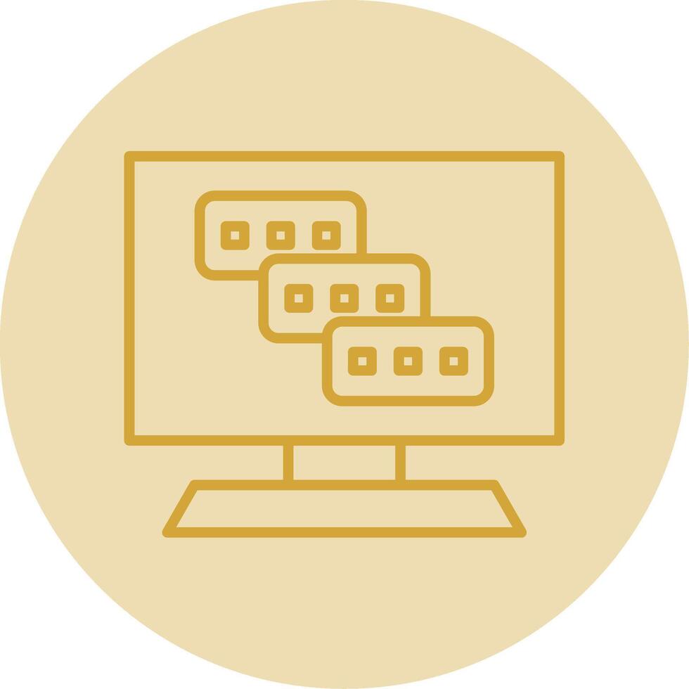 Tasks Line Yellow Circle Icon vector