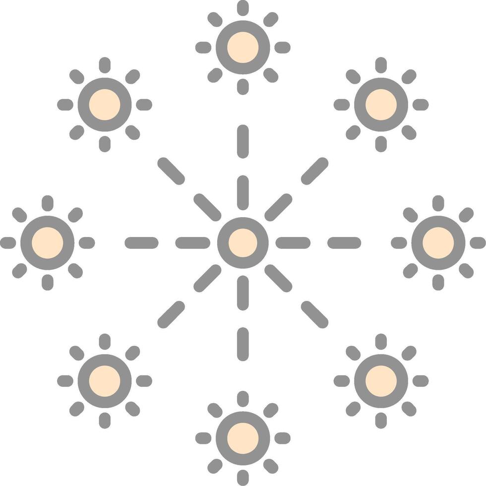 Firework Line Filled Light Icon vector