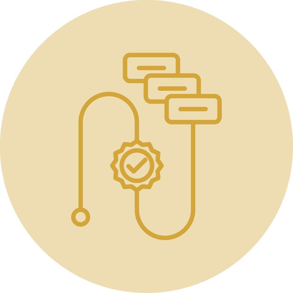 Workflow Line Yellow Circle Icon vector