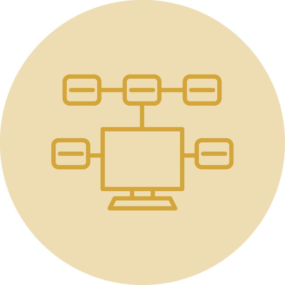 Tasks Line Yellow Circle Icon vector