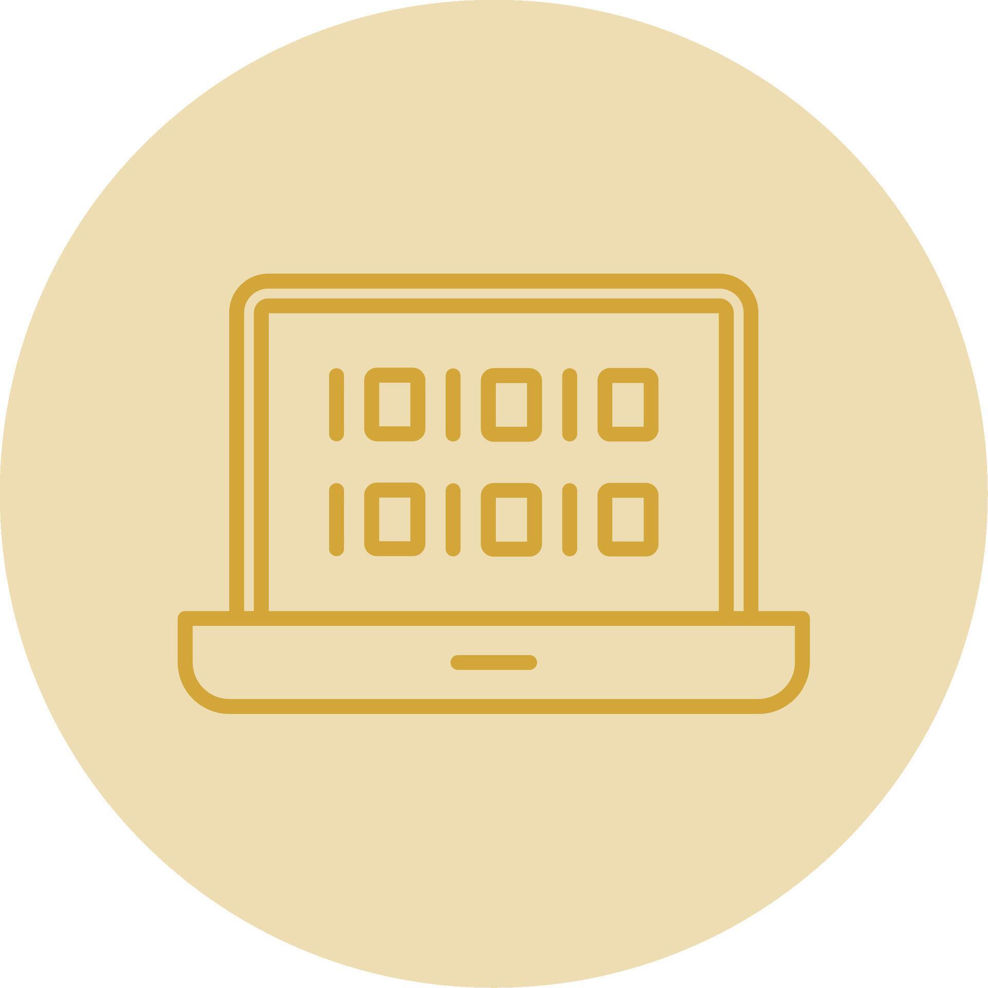 Binary Code Line Yellow Circle Icon 44073439 Vector Art at Vecteezy