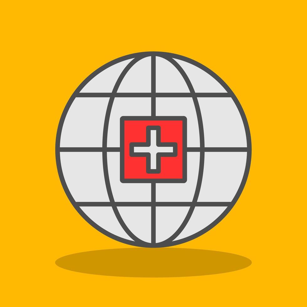 Global Medical Service Filled Shadow Icon vector