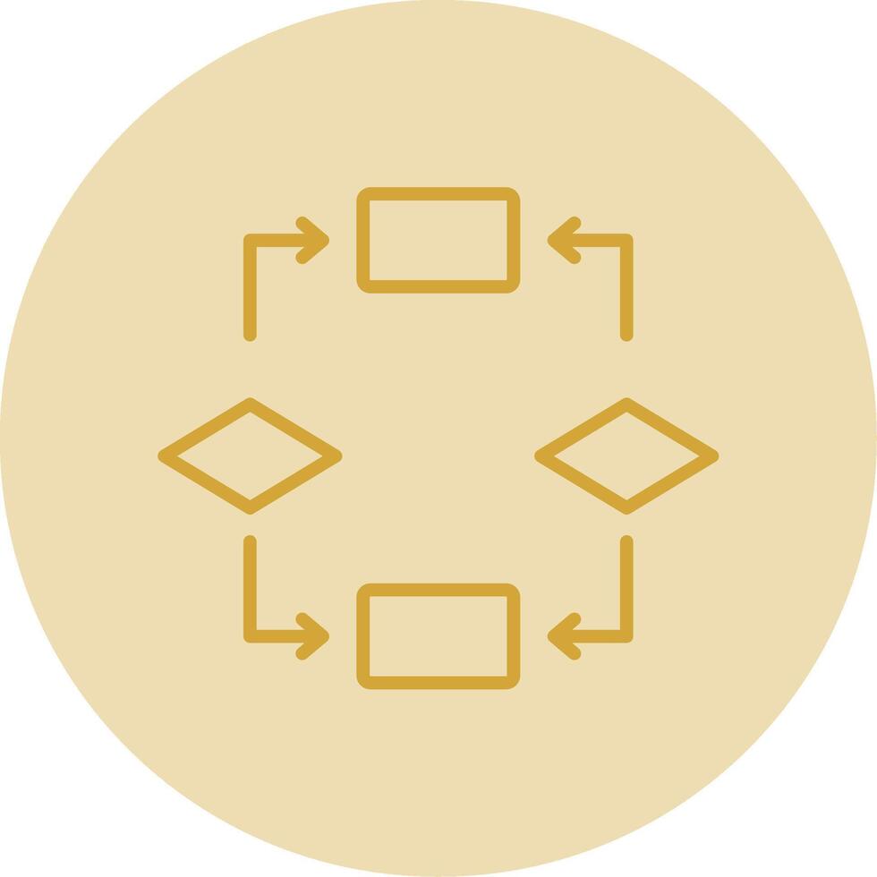 algoritmo línea amarillo circulo icono vector