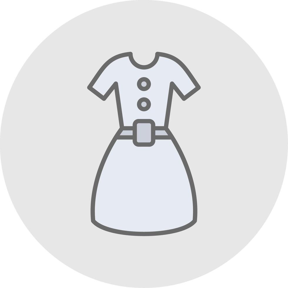 Dress Line Filled Light Icon vector