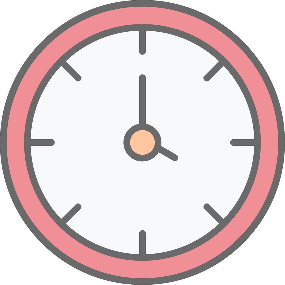 Clock Line Filled Light Icon vector