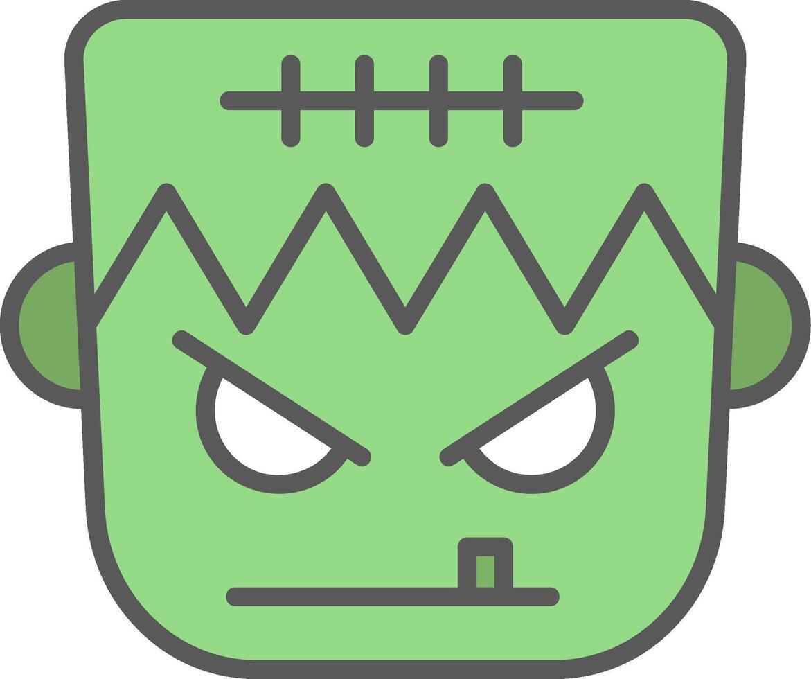 Frankenstein Line Filled Light Icon vector