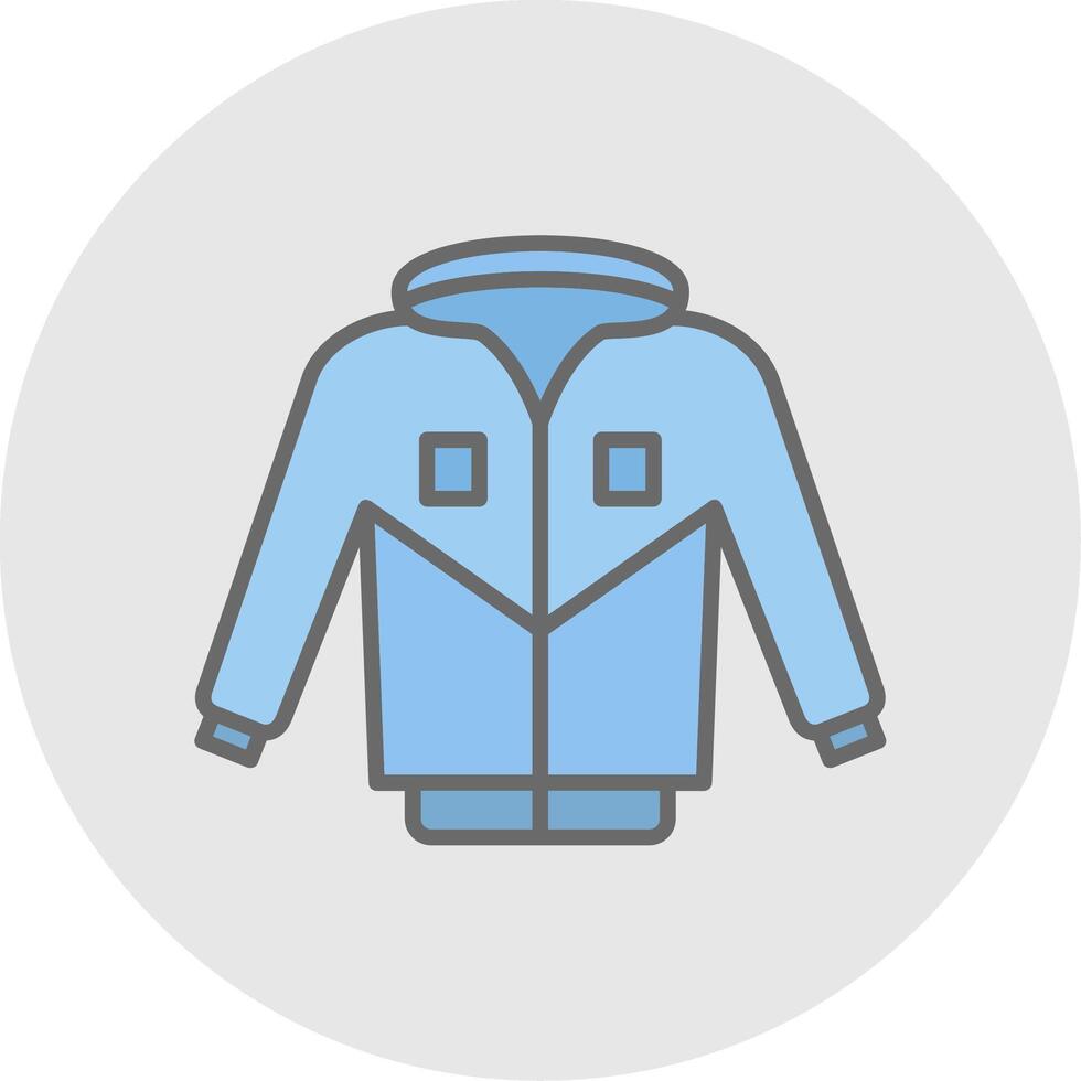 chaqueta línea lleno ligero icono vector