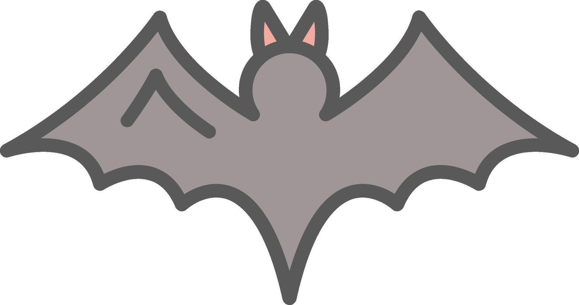 murciélago línea lleno ligero icono vector