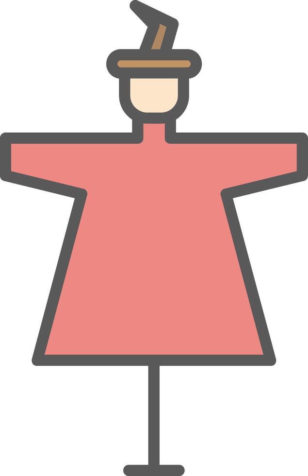 Scarecrow Line Filled Light Icon vector