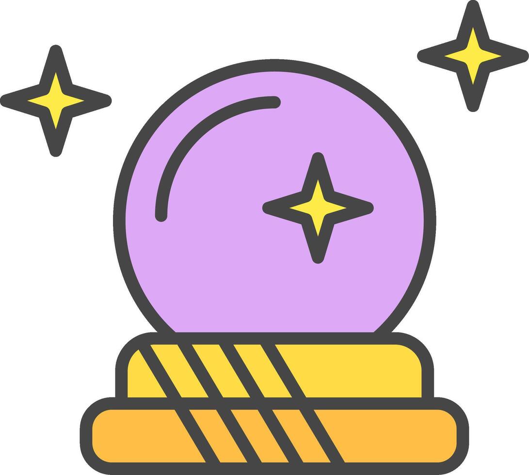 Magic Ball Line Filled Light Icon vector