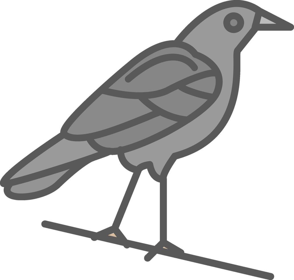 Crow Line Filled Light Icon vector