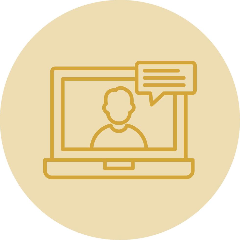 OnLine Yellow Circle chat Line Yellow Circle Icon vector