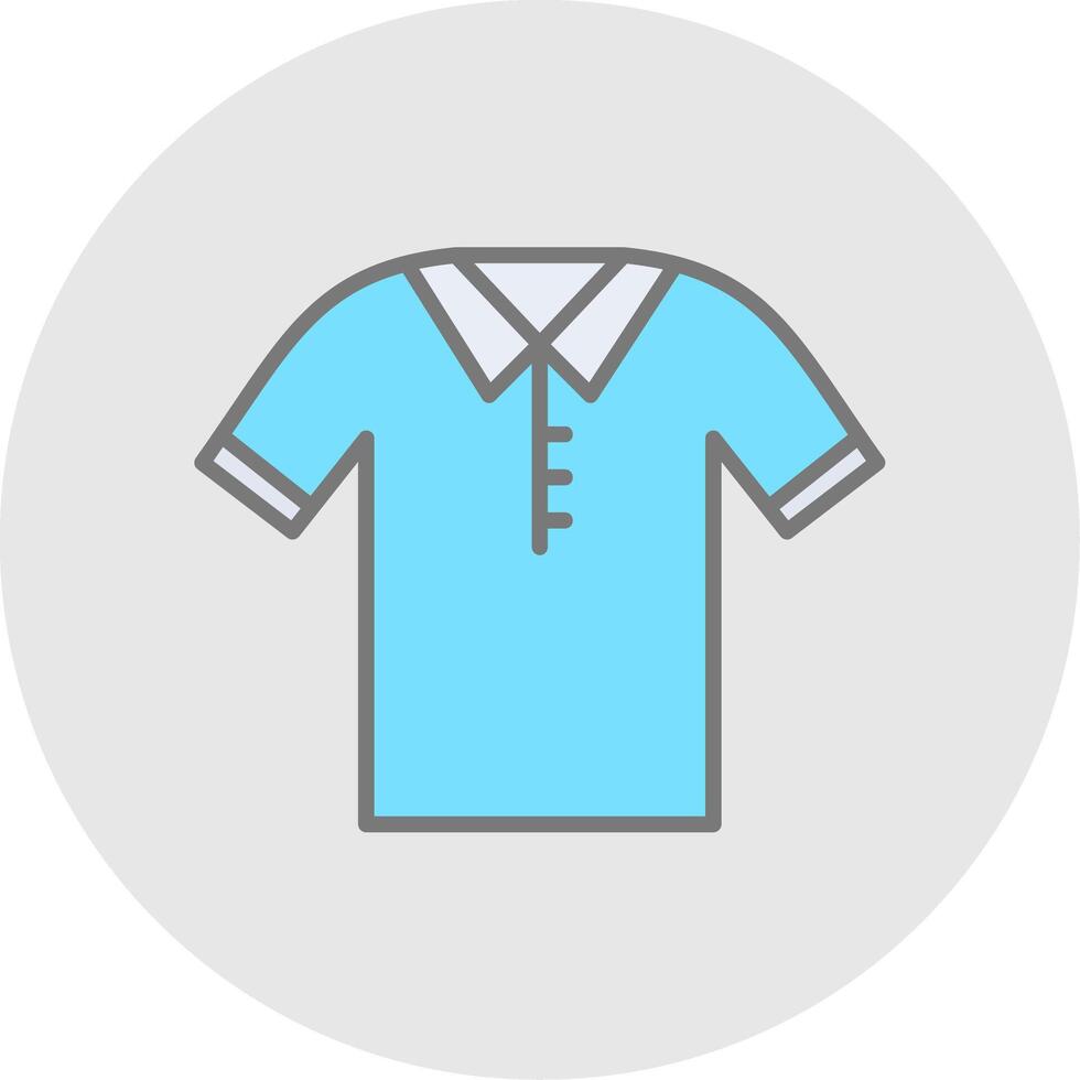 Polo Shirt Line Filled Light Icon vector