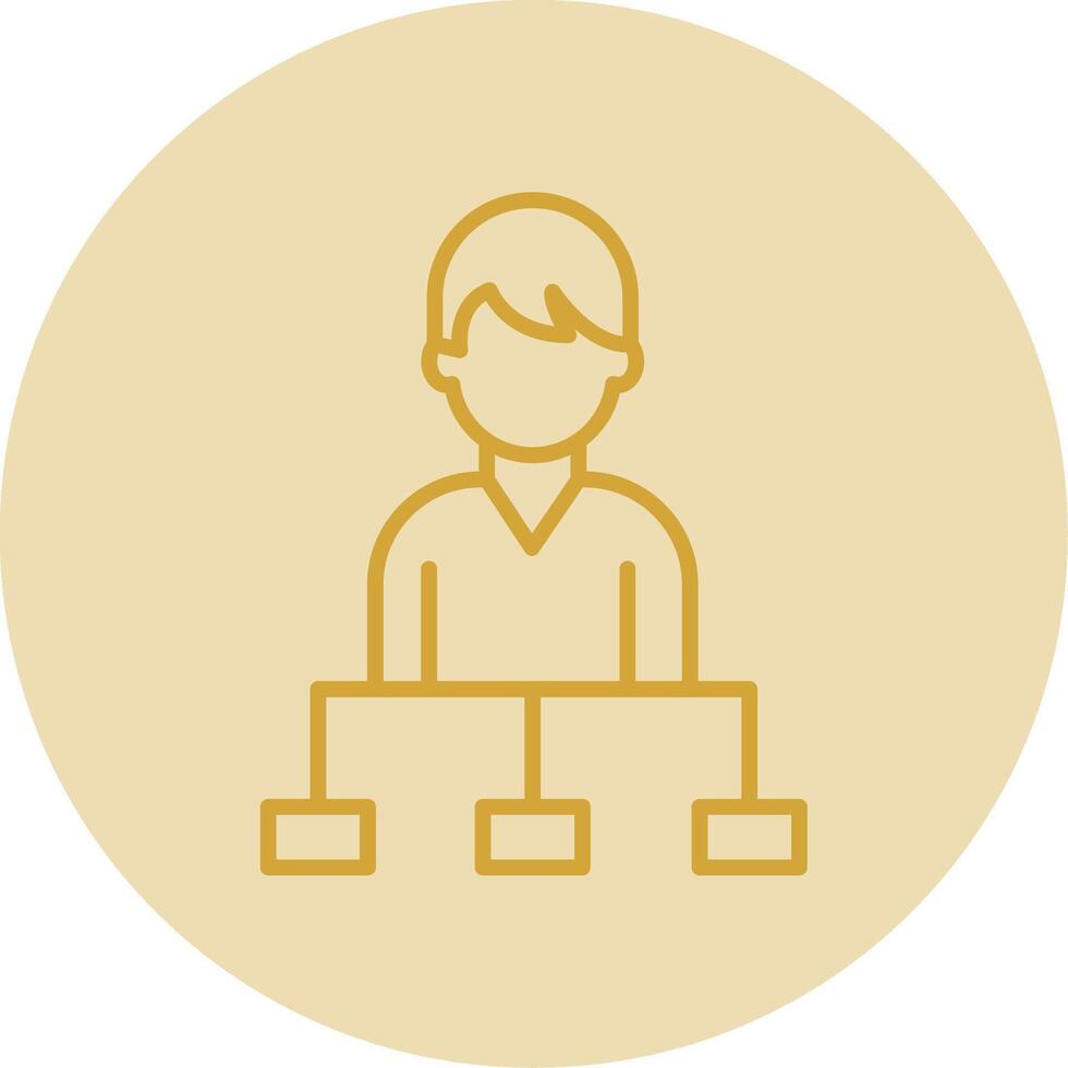 Hierarchy Line Yellow Circle Icon vector