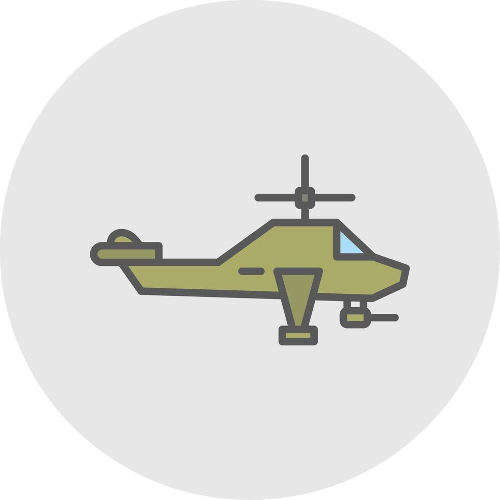 Heliciopter Line Filled Light Icon vector