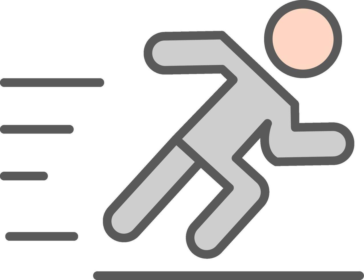 Jogging Line Filled Light Icon vector