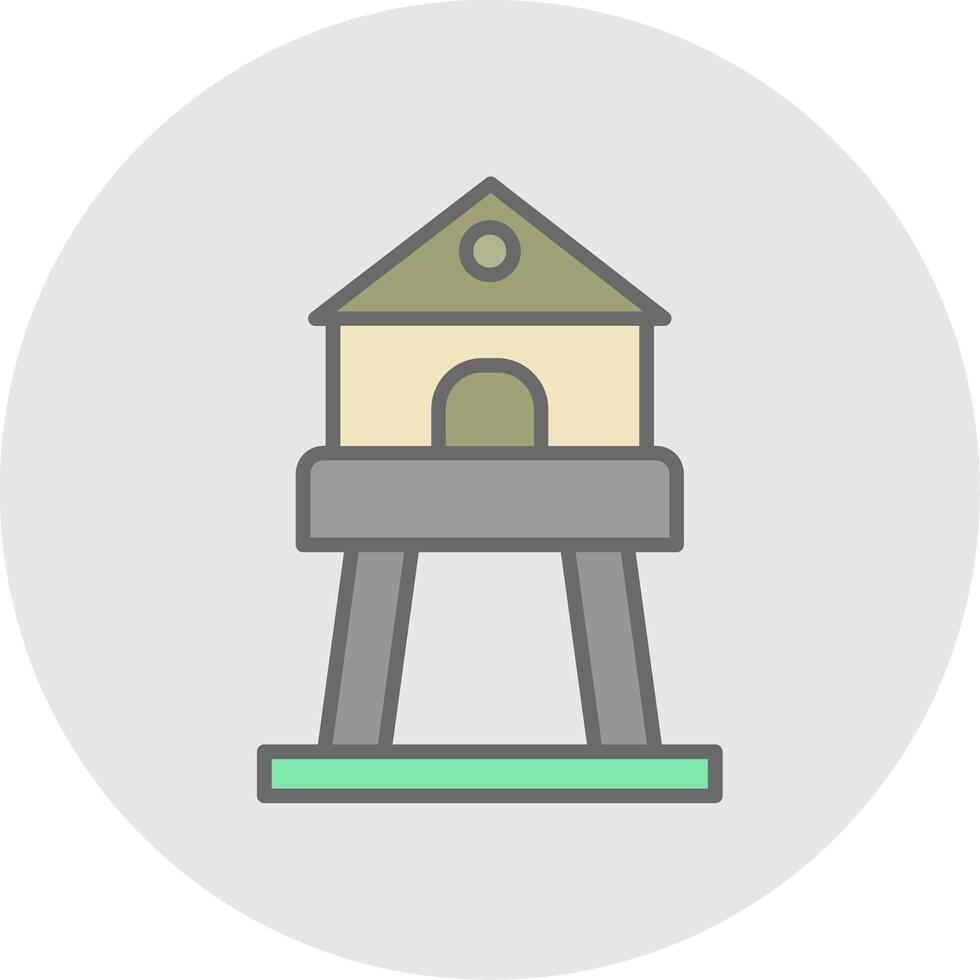 Tower Line Filled Light Icon vector