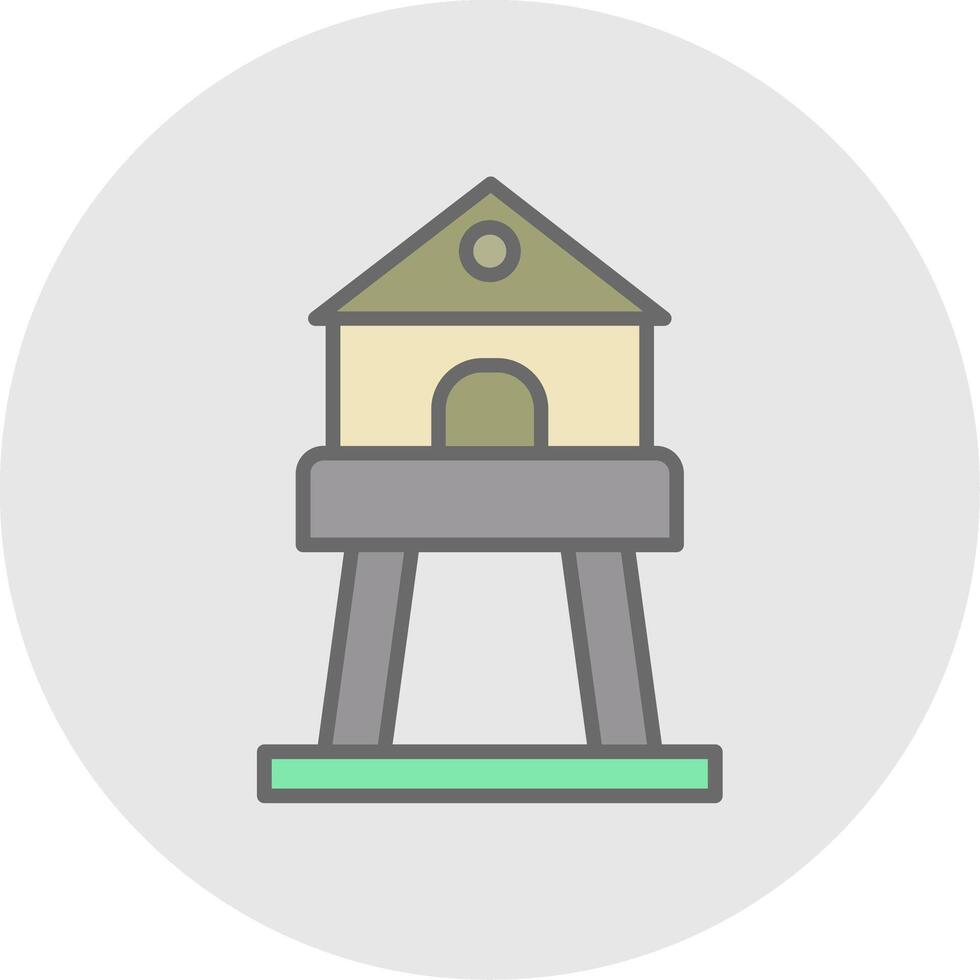 torre línea lleno ligero icono vector